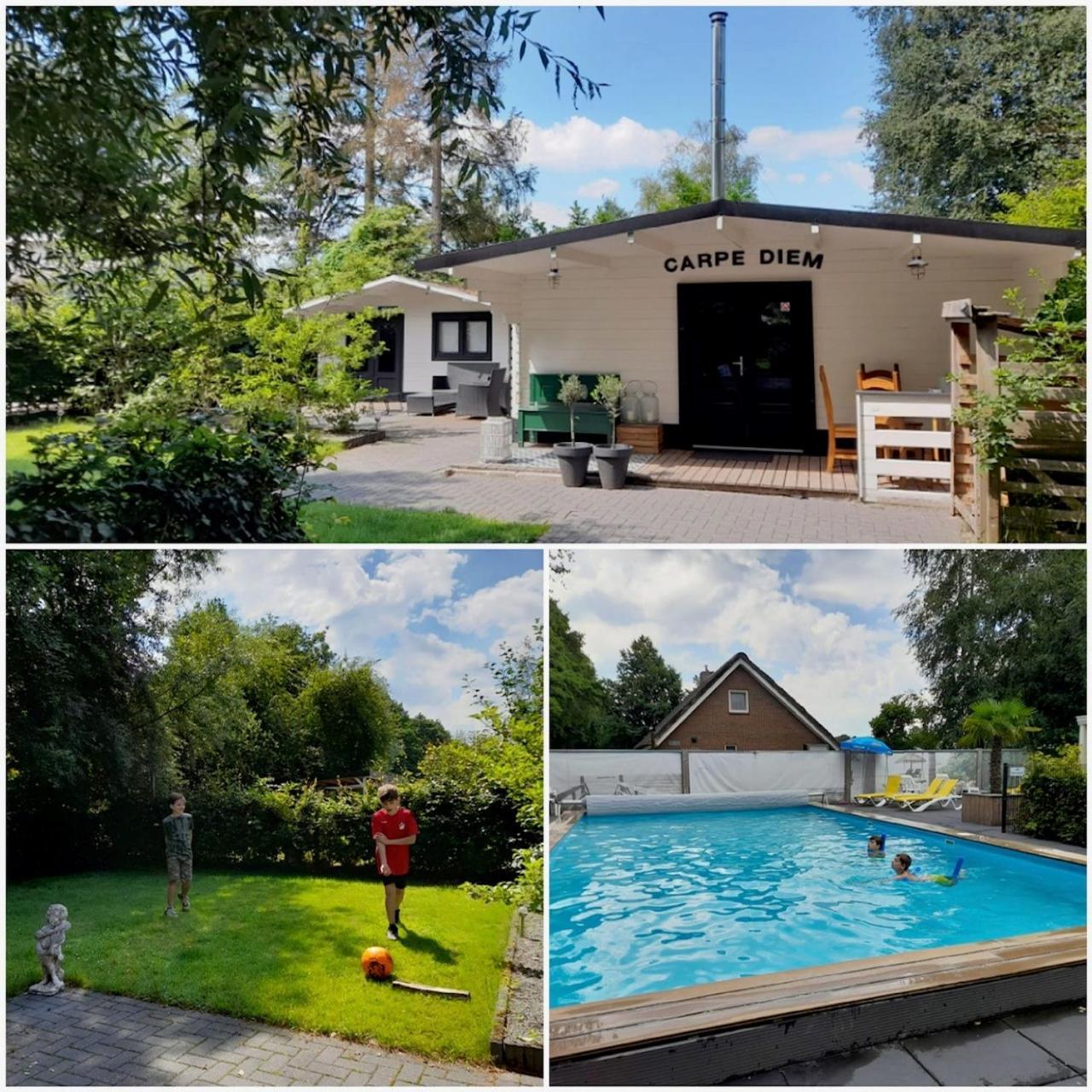 Carpe Diem, Het Ruime Chalet Met Houtkachel Nabij Wildlands Emmen Schoonebeek Eksteriør billede